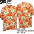 【新生活応援♪ポイント15%】Sun Surf（サンサーフ）アロハシャツ SS34871【CHERRY BLOSSOM】Red