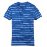 アメリカンイーグルメンズ AE Feeder Striped V-Neck T (Clipper Blue)