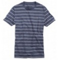 アメリカンイーグルメンズ AE Striped T (Agate Blue)