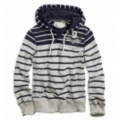 アメリカンイーグルメンズ Eagle Nautical Stripe Hoodie (Oatmeal Heather)