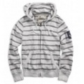 アメリカンイーグルメンズ Eagle Striped Zip-Up Hoodie (Hazy White)