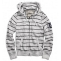 アメリカンイーグルメンズ Eagle Striped Zip-Up Hoodie (Hazy White)