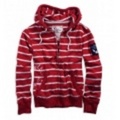 アメリカンイーグルメンズ Eagle Striped Zip-Up Hoodie (Vintage Brick)