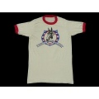 S★古着ビンテージTシャツ 80年代 馬 白×赤リンガー