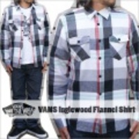 【45%OFF】【VANS】Inglewood Shirt BLK/WHT/ バンズ チェック柄 長袖 フランネルシャツ ブラックXホワイト