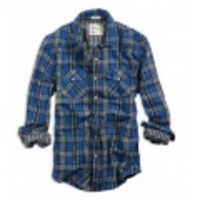 【送料無料】アメリカンイーグルメンズ Eagle Double Weave Plaid Shirt (Blue)