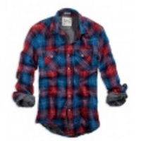 【送料無料】アメリカンイーグルメンズ Eagle Double Weave Plaid Shirt (Red)