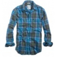 アメリカンイーグルメンズ Eagle Madras Shirt (Blue)