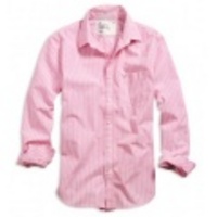 アメリカンイーグルメンズ Eagle Striped Shirt (Pink)