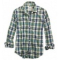 アメリカンイーグルメンズ Eagle Sunwashed Madras Shirt (Green)