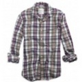 アメリカンイーグルメンズ Eagle Sunwashed Madras Shirt (White)