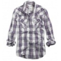 アメリカンイーグルメンズ Eagle Western Plaid Shirt (Purple)