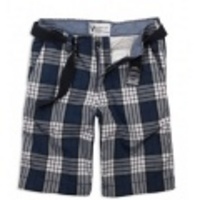 アメリカンイーグルメンズ AE Belted Plaid Shorts (Basic Navy)