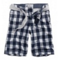 アメリカンイーグルメンズ AE Belted Plaid Shorts (Blue)