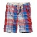 アメリカンイーグルメンズ AE Bright Plaid Shorts (Red)