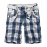 アメリカンイーグルメンズ AE Plaid Shorts (Blue)