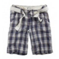 アメリカンイーグルメンズ AE Plaid Shorts (Orange)