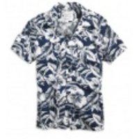 アメリカンイーグルメンズ AE SUNWASHED HAWAIIAN SHIRT (Navy)