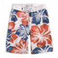 アメリカンイーグルメンズ AE Sunwashed Floral Board Shorts (Orange)