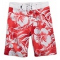 アメリカンイーグルメンズ AE Sunwashed Hibiscus Board Shorts (Red Planet)