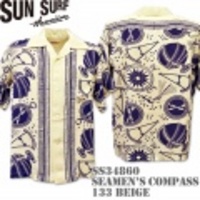 Sun Surf（サンサーフ）アロハシャツ SS34860【SEAMEN’S COMPAS】Beige