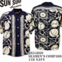 Sun Surf（サンサーフ）アロハシャツ SS34860【SEAMEN’S COMPAS】Navy