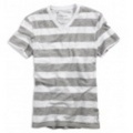 アメリカンイーグルメンズAE STRIPED V-NECK T (Cool Grey)