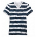 アメリカンイーグルメンズAE STRIPED V-NECK T (Dockside Blue)