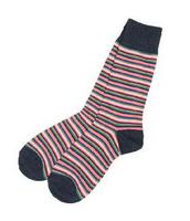 マルチボーダークルーソックス:ジュンメン[JUNMEN]