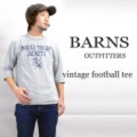 BARNS【バーンズ】ヴィンテージ5分袖フットボールTシャツ【送料無料】