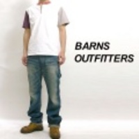 BARNS【バーンズ】ヴィンテージ・4本針縫いクルーネックＴシャツ（ユニオンスペシャル・フラットシーマー）クレイジーパターン