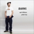 BARNS【バーンズ】天竺コットンひび割れプリントTシャツ「SUN SET」