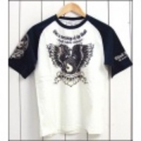 BLOOD MASSAGE【ブラッドメッセージ】半袖ラグランスリーブTシャツ「EAGLE」