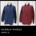 DUBBLE WORKS【ダブルワークス】ハーフジップフランネルシャツE柄【送料無料】