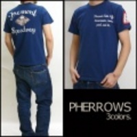 Pherrows【フェローズ】ストーミーブルー企業系半袖Tシャツ(スタッフTシャツ)FEREMONTSPEEDWAY