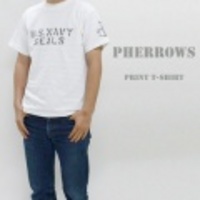 Pherrows【フェローズ】ペンキプリント半袖Tシャツ「USNAVY SEALS」