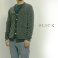 SLICK【スリック】パイル地Vネックカーディガン【送料無料】