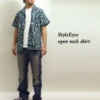 Style Eyes【スタイルアイズ】<br>クレープ柄オープンネックシャツ<br>【送料無料】<BR>【05P24feb10】