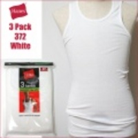 【Hanes】 372 Tank Top 3Pack White / ヘインズ 3パック リブ タンクトップ ホワイト