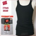 【Hanes】 392AT Tank Top 2Pack Black&Grye / ヘインズ 2パック リブ タンクトップ ブラック&グレー