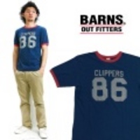 BARNS【バーンズ】天竺リンガーTシャツ”ＣＬＩＰＰＥＲＳ”