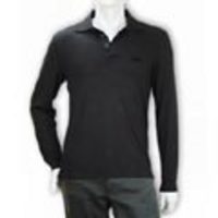 ARMANI COLLEZIONI[アルマーニ・コレツィオーニ]　ストレッチ長袖ポロシャツ[ブラック]