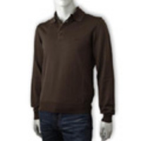 ARMANI COLLEZIONI[アルマーニ・コレツィオーニ]　ピュアウール長袖ポロシャツ[ビターブラウン]