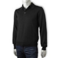 ARMANI COLLEZIONI[アルマーニ・コレツィオーニ]　ピュアウール長袖ポロシャツ[ブラック]
