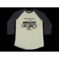 L★古着7分丈Tシャツ 80年代 車 白×紺紫