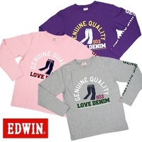 ＥＤＷＩＮ　グラフィックプリントＴシャツ（デニム＆ロゴ）　【ネット限定】