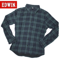 ＥＤＷＩＮ　チェック柄タイトガーゼシャツ　【ネット限定】