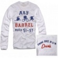 Abercrombie&Fitch 【送料無料】 アバクロ メンズ 長袖Tシャツ(ロンT) ホワイト S,M,L,XLサイズ