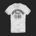 Abercrombie&Fitch　アバクロ メンズ半袖Tシャツ ホワイト S,M,L,XLサイズ