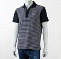 BOSS HUGOBOSS[ボス ヒューゴボス]　ストレッチ 鹿の子ポロシャツ[ブラック×ボーダー]